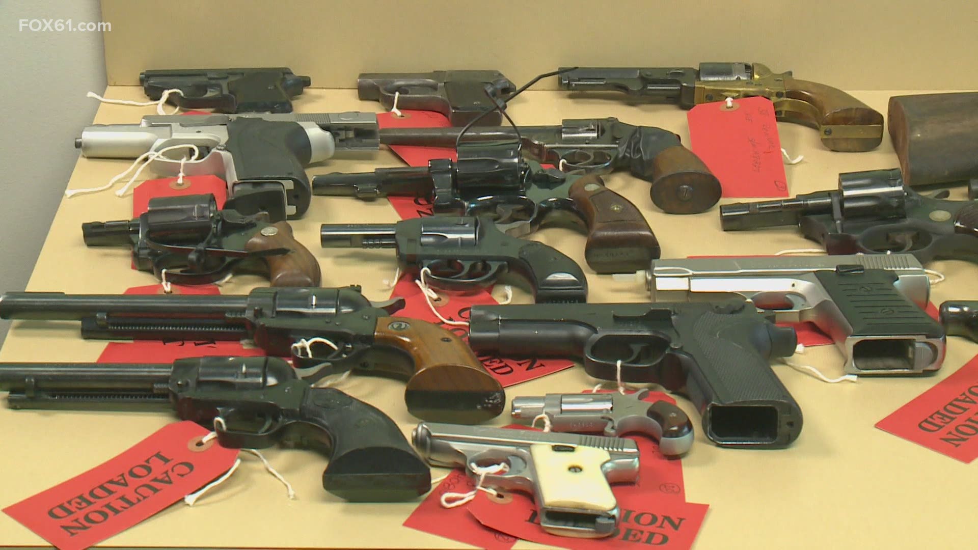 The Hartford Police Department collected 59 guns at a buy back event Saturday.