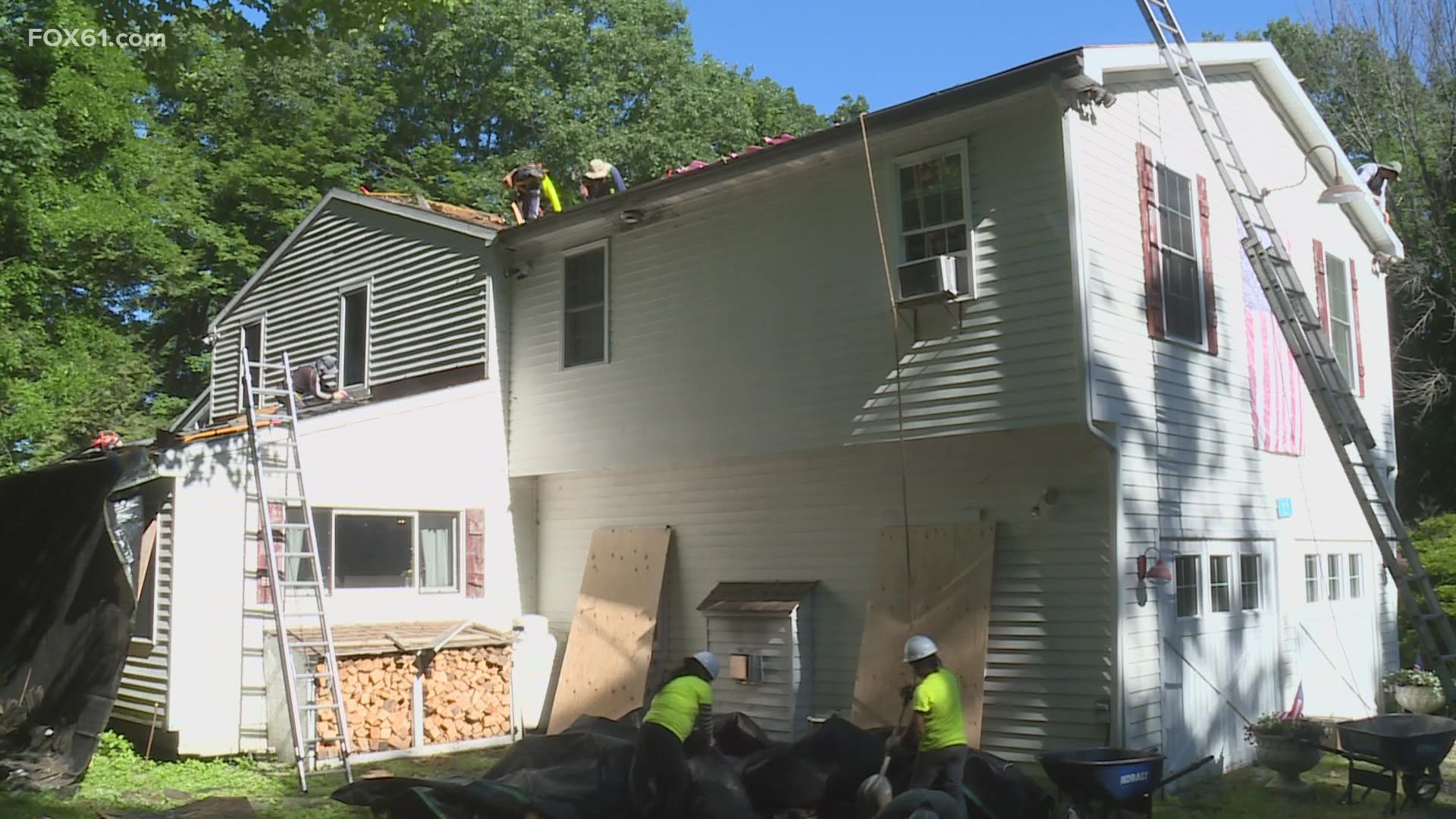 Community members stepped up to give the Marine Corp veteran a new roof.