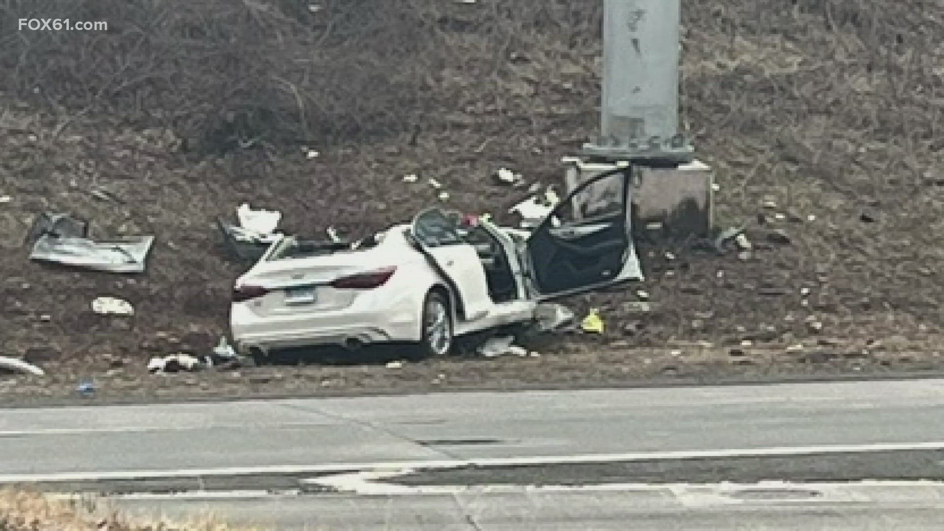 The man crashed into a concrete sign post just before the Route 9, Route 72 split.