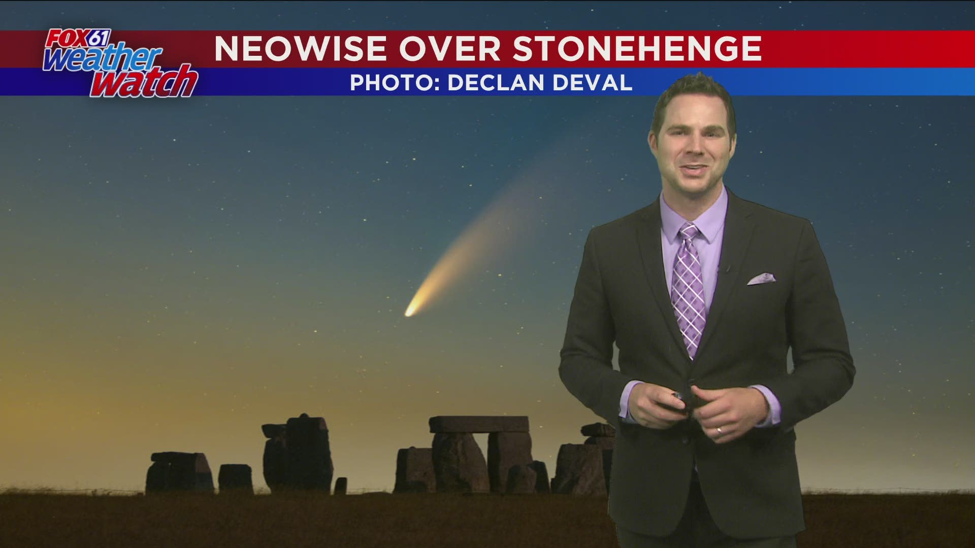 Dan Explains: Comet Neowise over Stonehenge captured by Declan Deval.