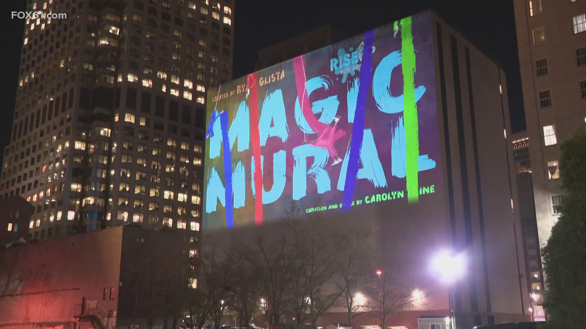 The mural is located on the city's Frontier Communications building.