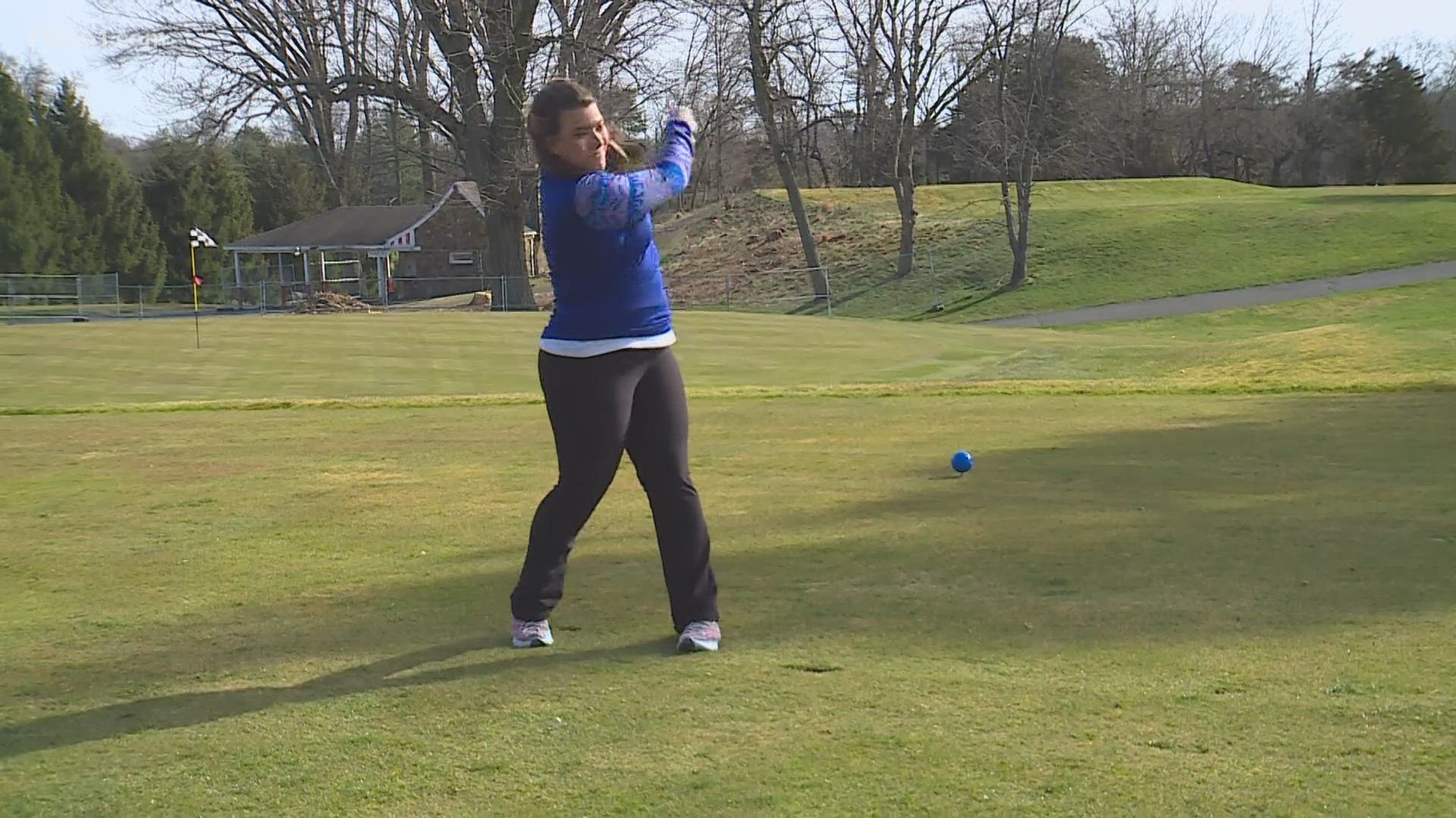 The Stanley Golf Course in New Britain officially opened Monday with a ceremonial first swing from Mayor Erin Stewart.
