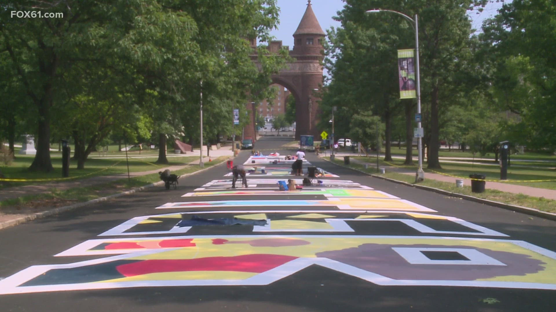 A Black Lives Matter mural in Hartford was defaced Saturday night with a swastika and a coded white supremacy message, the Hartford mayor's office said.