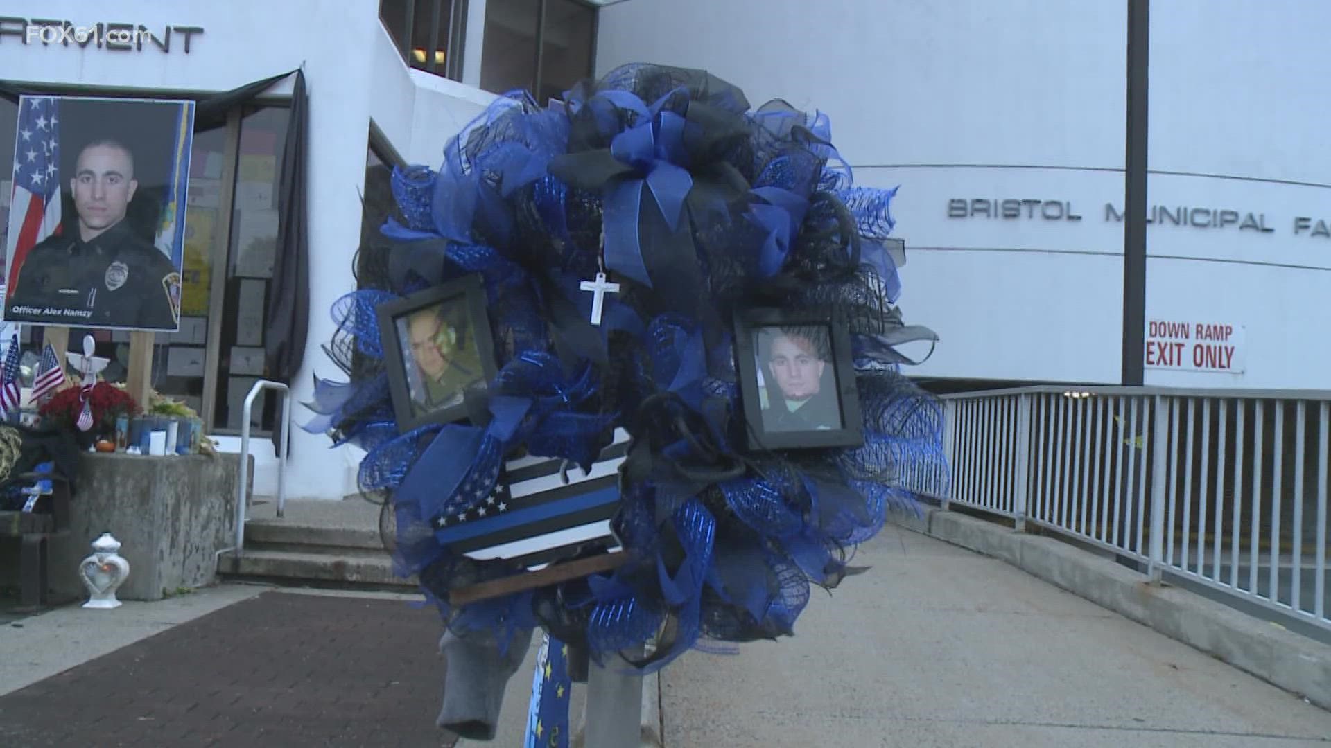 A joint funeral service will be held Friday at Pratt and Whitney Stadium at Rentschler Field in East Hartford for fallen Bristol police officers.