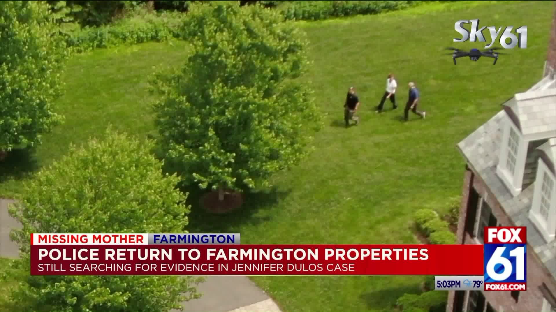 Drone video shows police investigating Dulos case at Farmington home