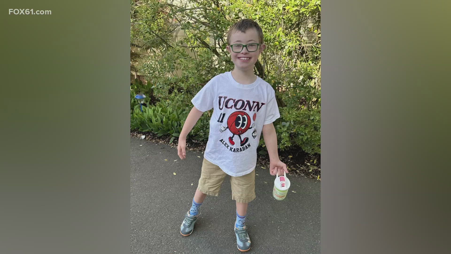 'Super' Jack Murphy, a team captain with the Down Syndrome Association of Connecticut, got a special birthday message from UConn's Alex Karaban.