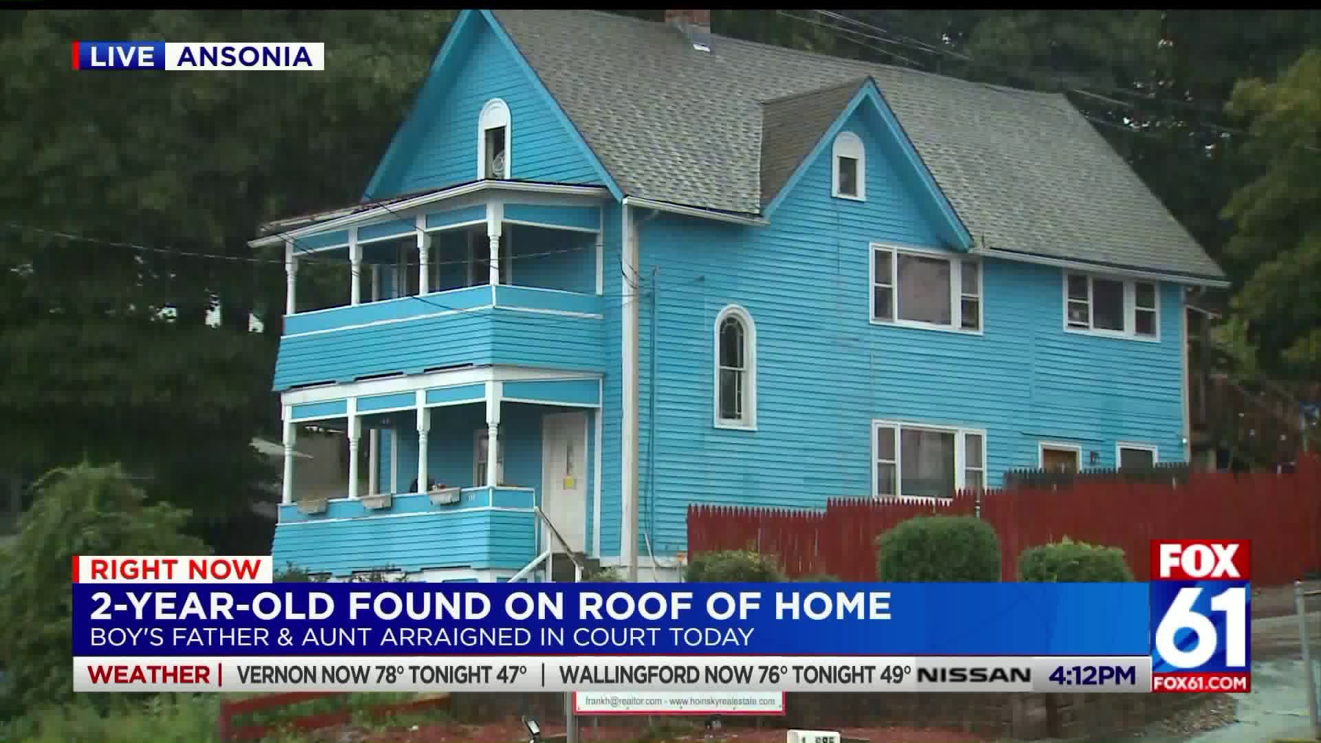2-year-old found on roof on home