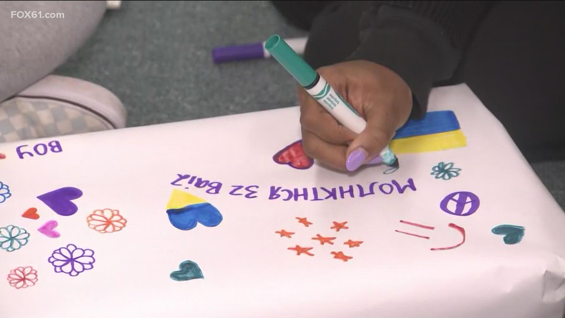 Reports state over 1 million children have fled their home country of Ukraine after war broke out. Students at Mercy High School decided to send gifts of love.