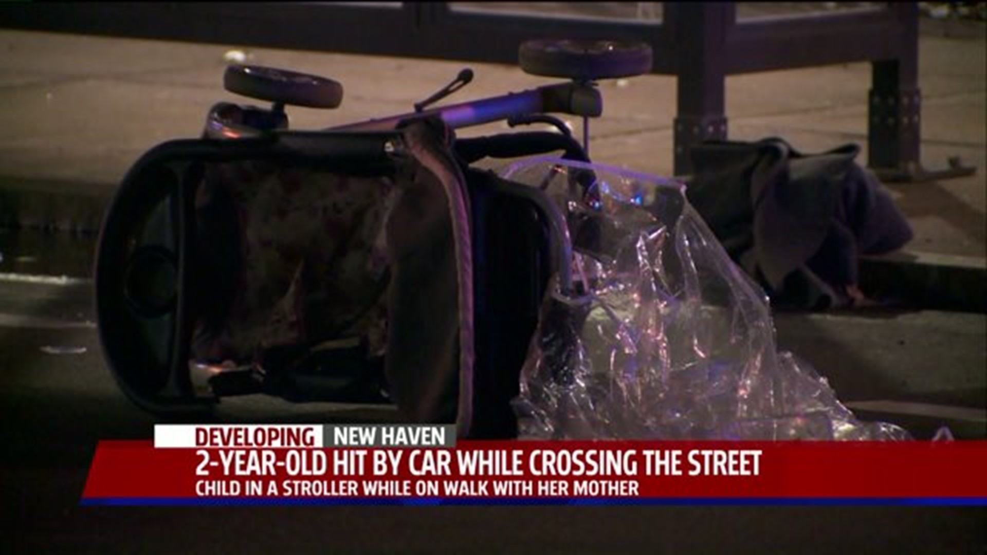 2-year-old in stroller hit in New Haven