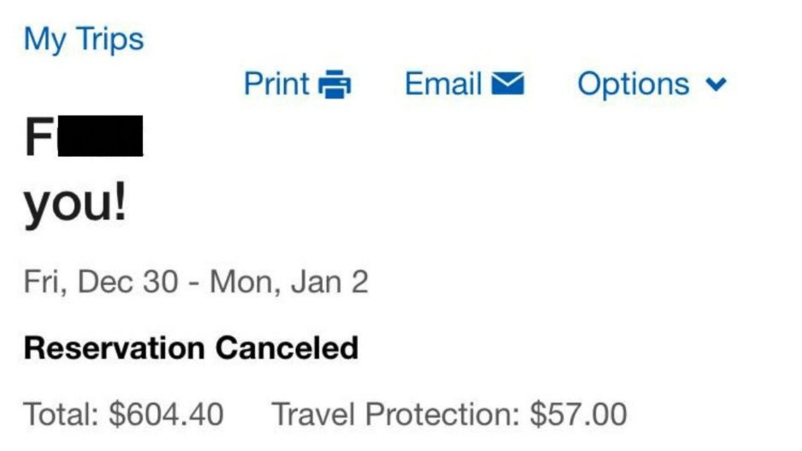 Woman claims Expedia wrote ‘F*** You,’ canceled her trip after negative review