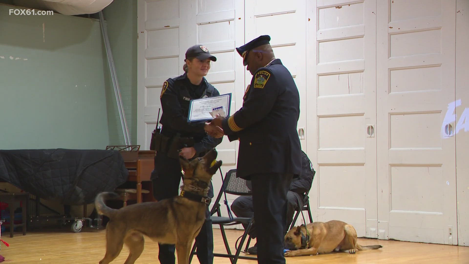 The event also honored East Hartford Police K-9 Casus and K-9 Capo, who have served for years and are retiring.