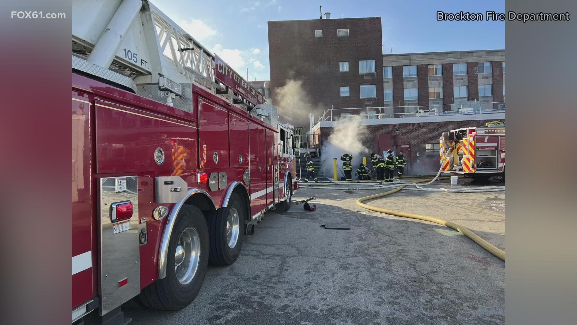 Firefighters evacuated Brockton Hospital after a fire on the campus broke out.