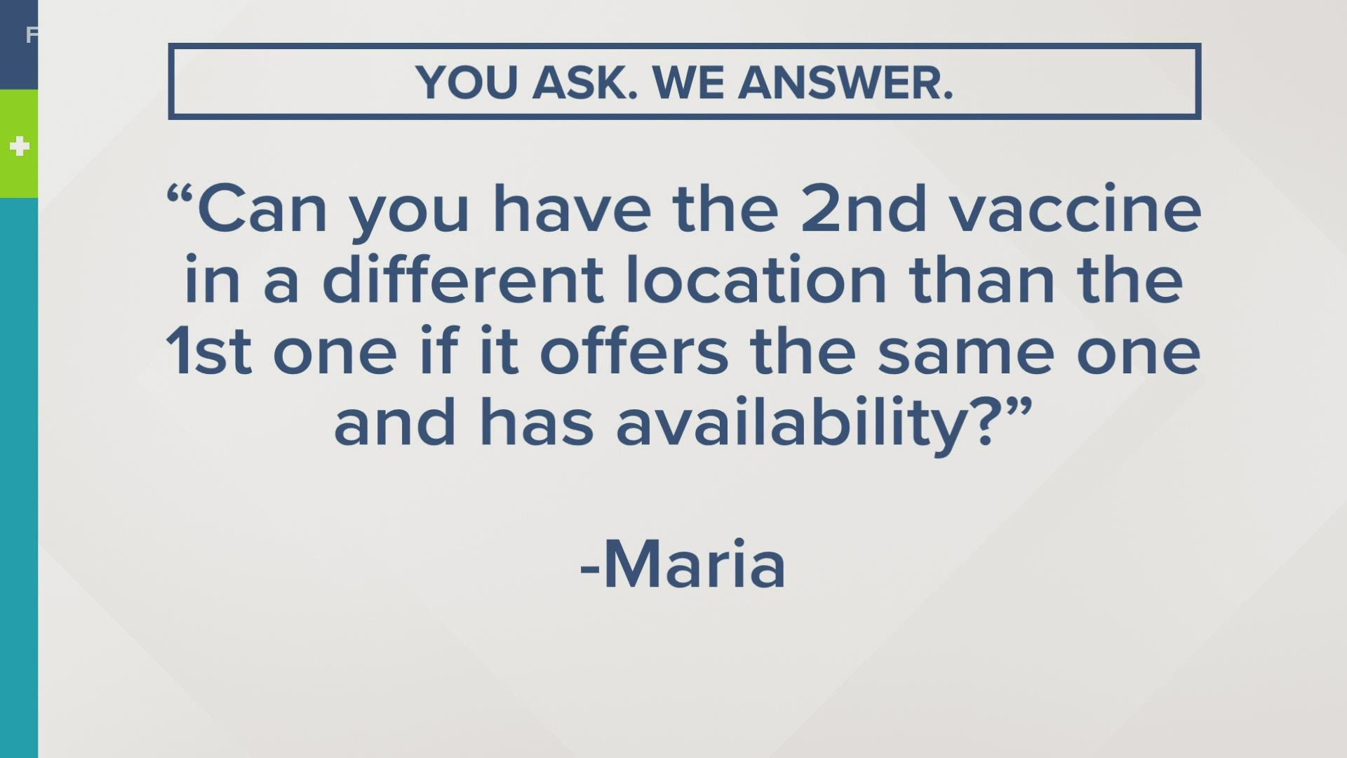 If you have a question about the COVID-19 vaccine, email SHARE61@fox61.com or text 860-527-6161.