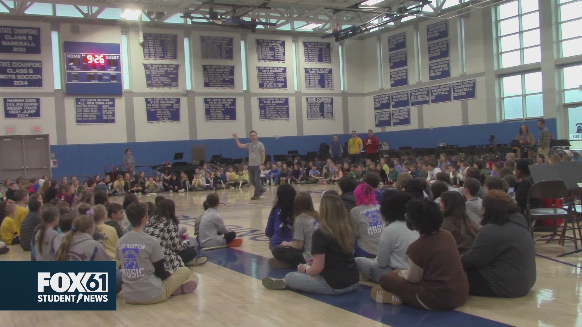Over 500 students, staff, and administrators filled the high school gym.