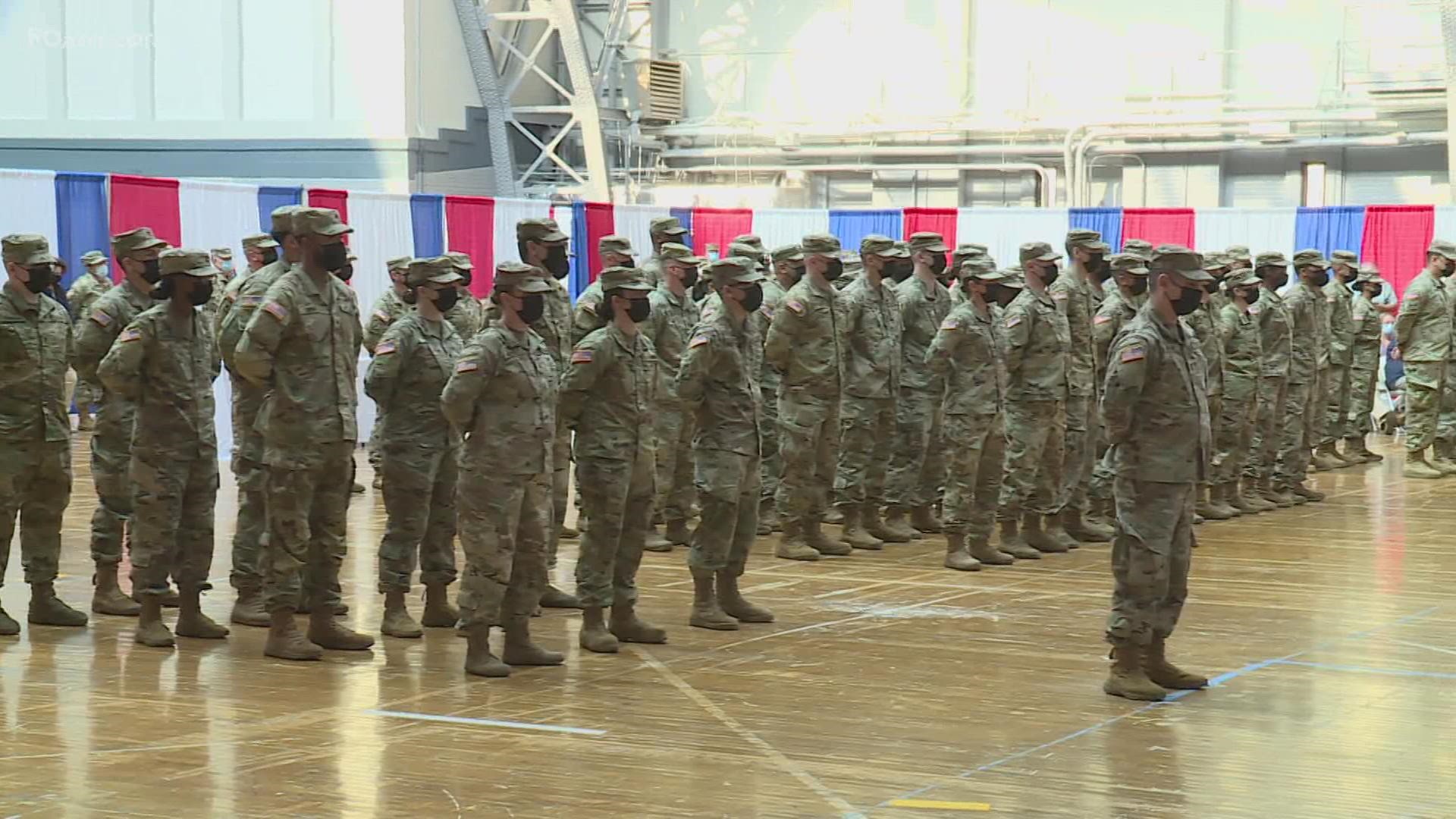 A send-off ceremony was held Sunday at the state armory in Hartford for the Danbury-based 142nd Area Support Medical Co.