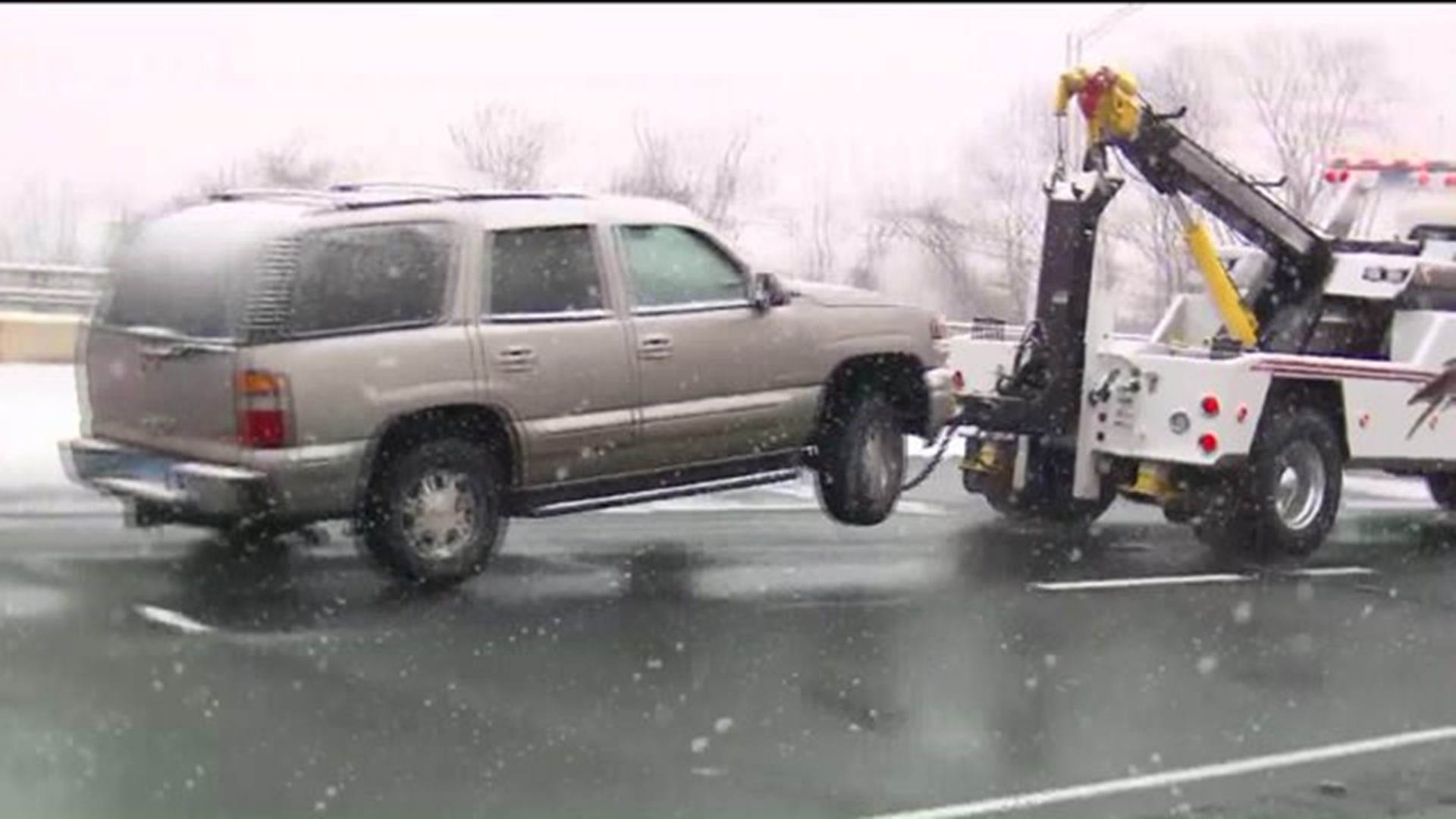 Snow causes accidents throughout the state
