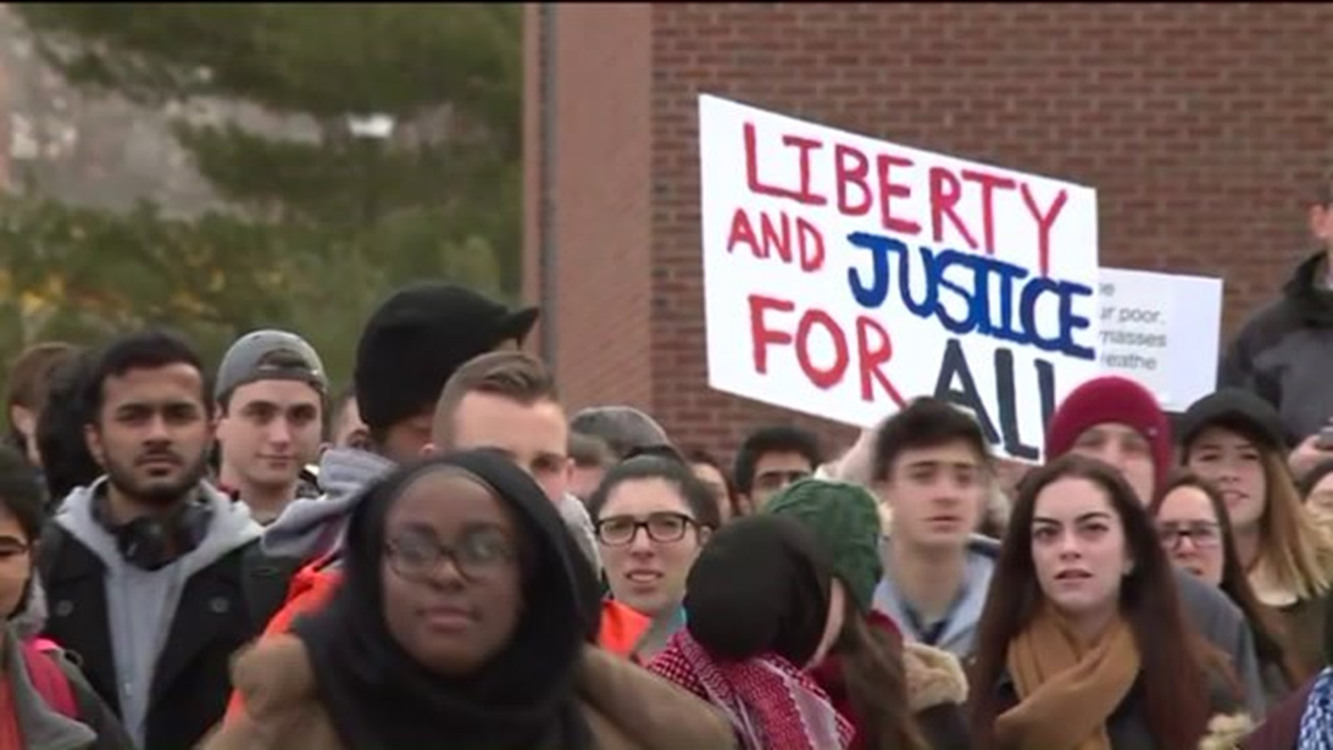 Students clash at anti-Trump protest at UConn