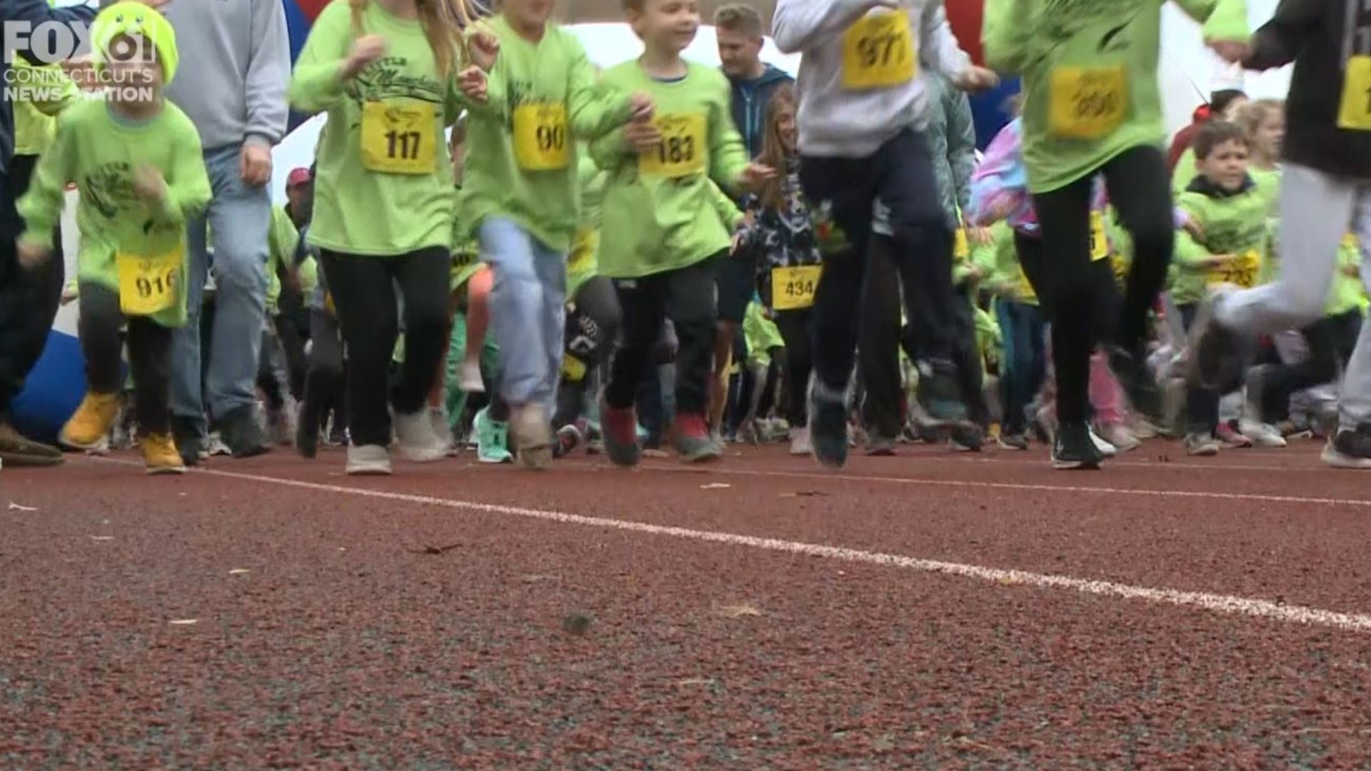 The annual fun run for kids at Manchester High School is held the Saturday before Thanksgiving.