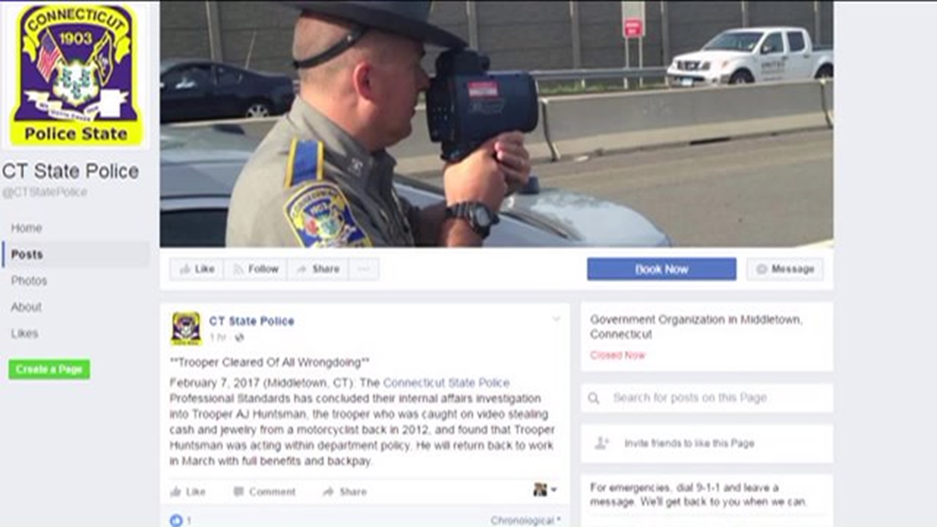 CT State Police victim of fake Facebook page