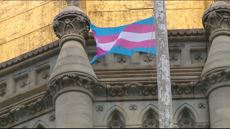 Trans flag raising in Hartford symbolizes being seen on Transgender Day of Visibility