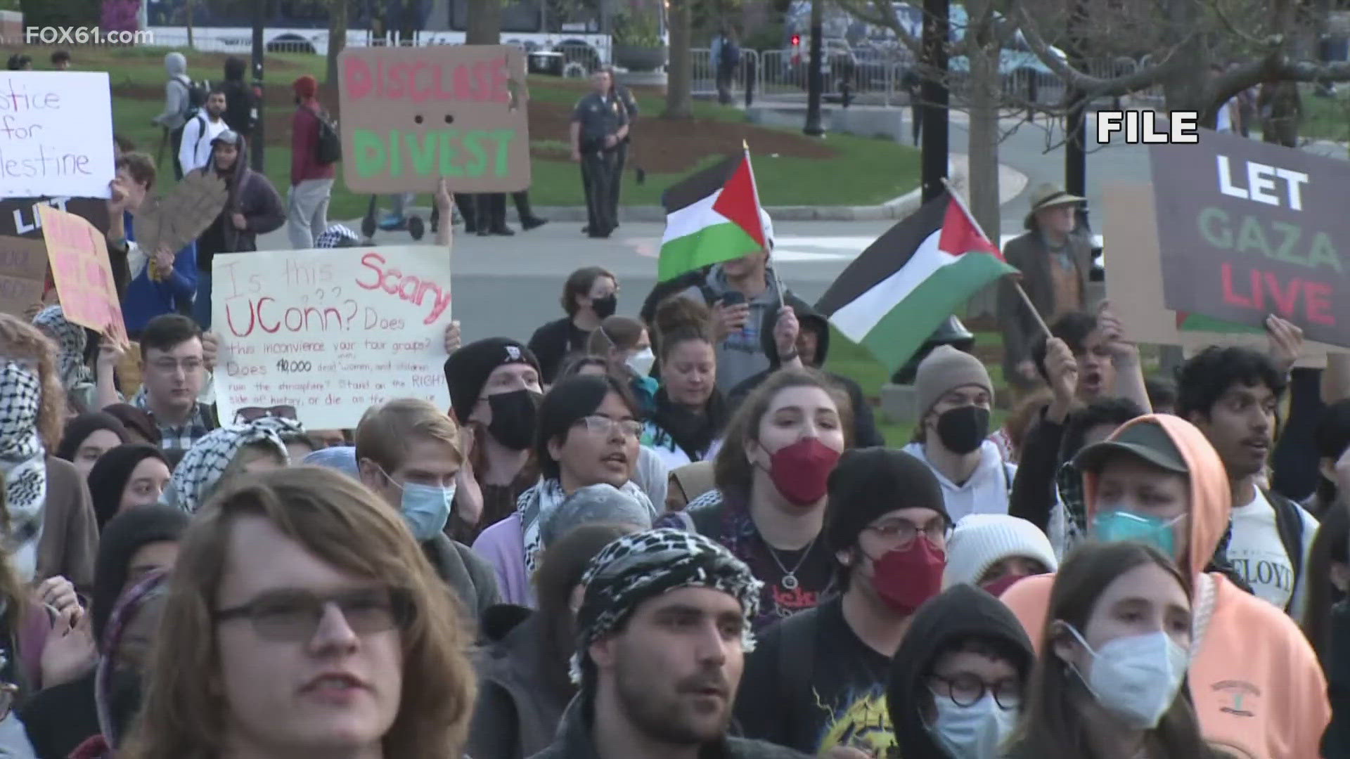 Nearly 300 pro-Palestinian students and demonstrators previously established an encampment in protest of UConn’s support of Israel, resulting in dozens of arrests.