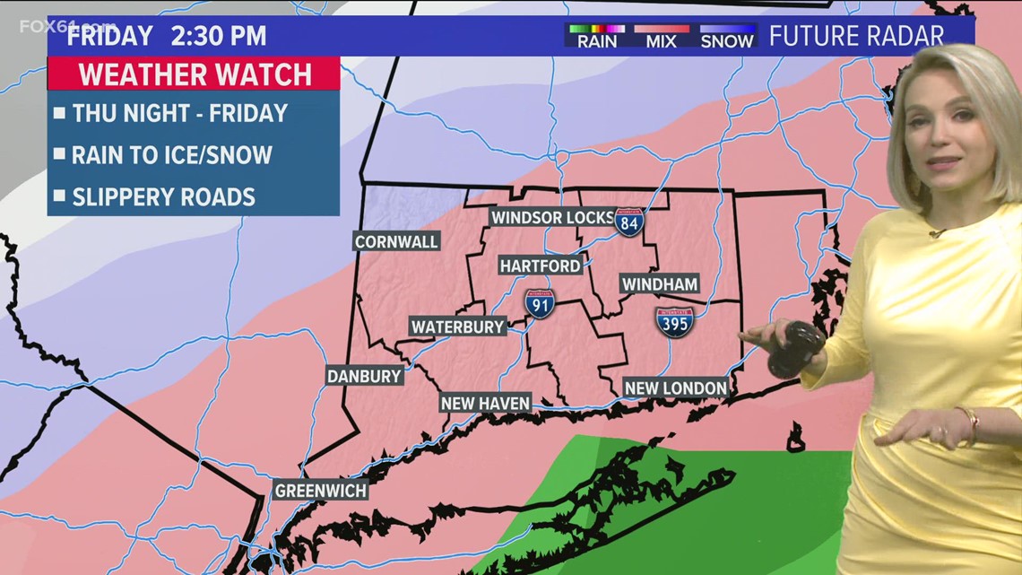 Weather Watch for messy wintry mix in Connecticut Friday