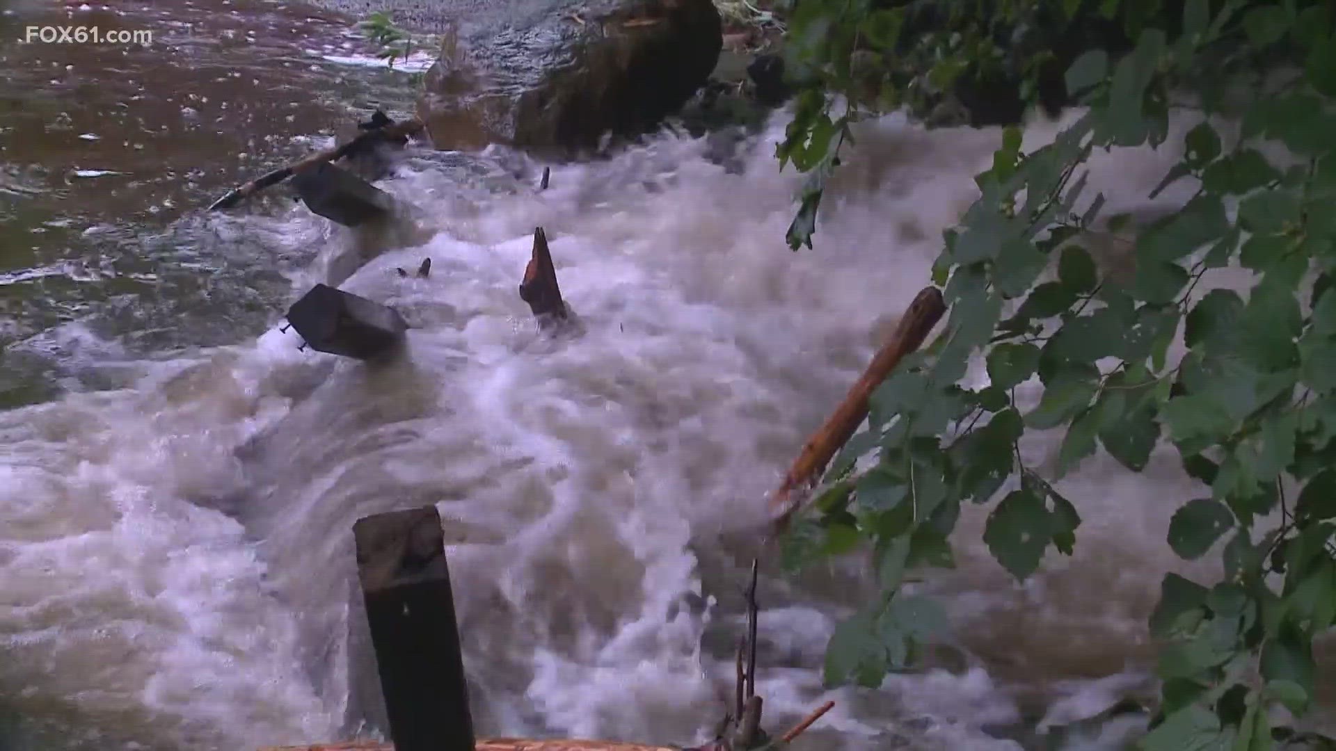 Flooding rains hit western Connecticut hard.