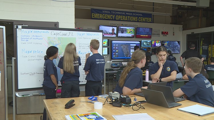 米德尔顿的学生使用紧急行动中心在飓风伊恩期间提供帮助
