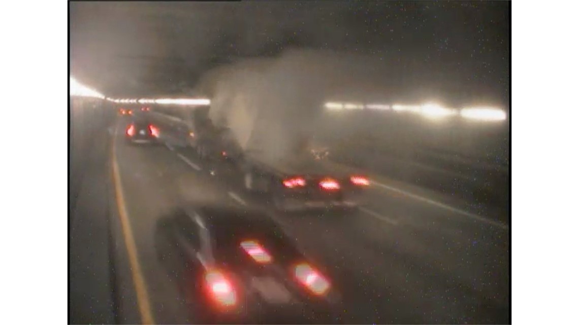 Video shows truck slamming into Boston tunnel