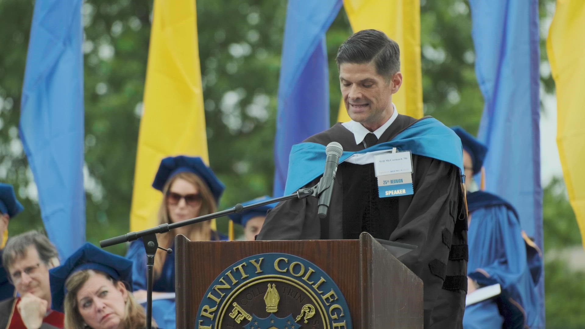 McCormack graduated from Trinity with a bachelor’s degree in English.
