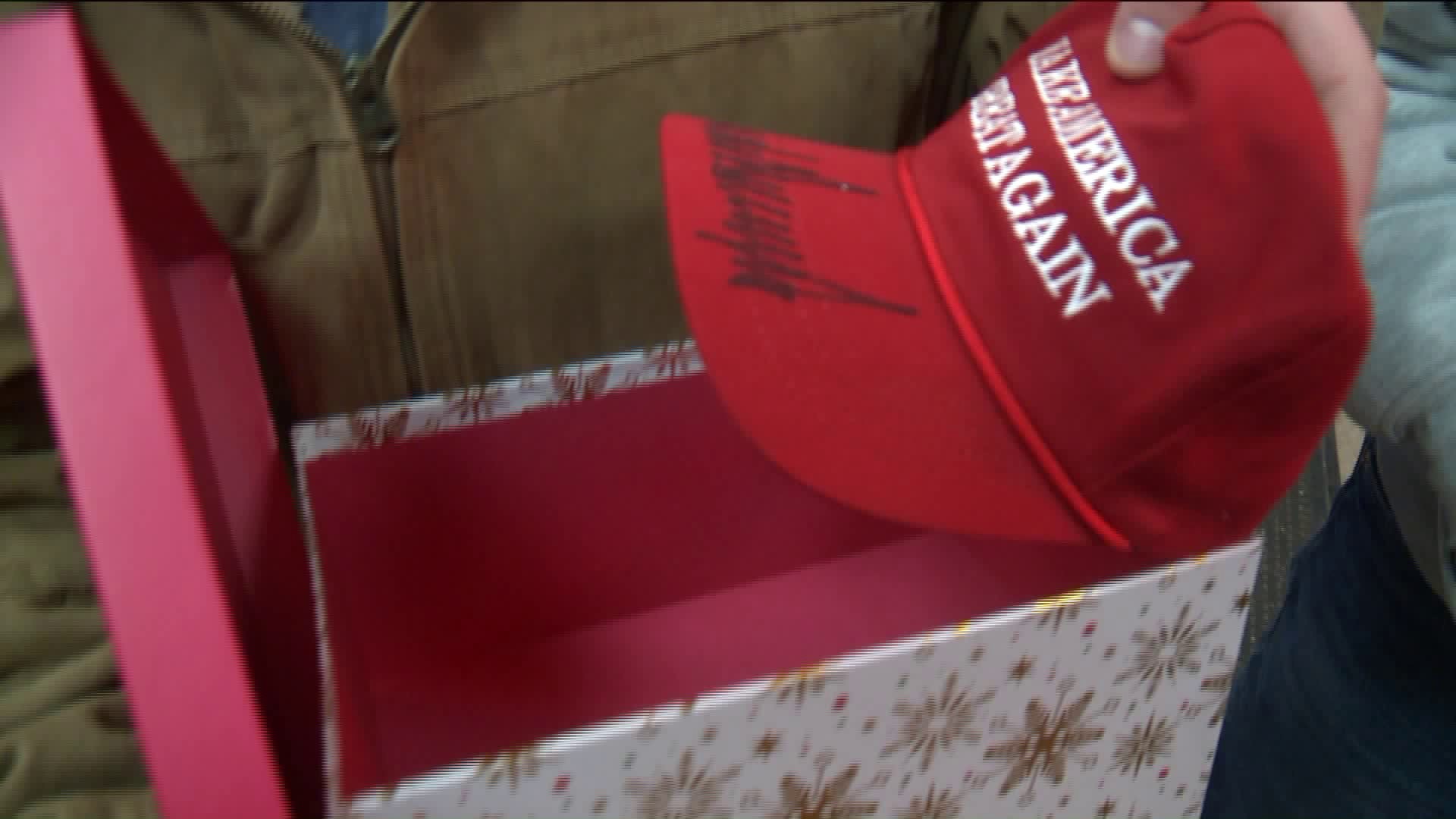 Boy`s who "MAGA" hat was stolen recieves one from the President