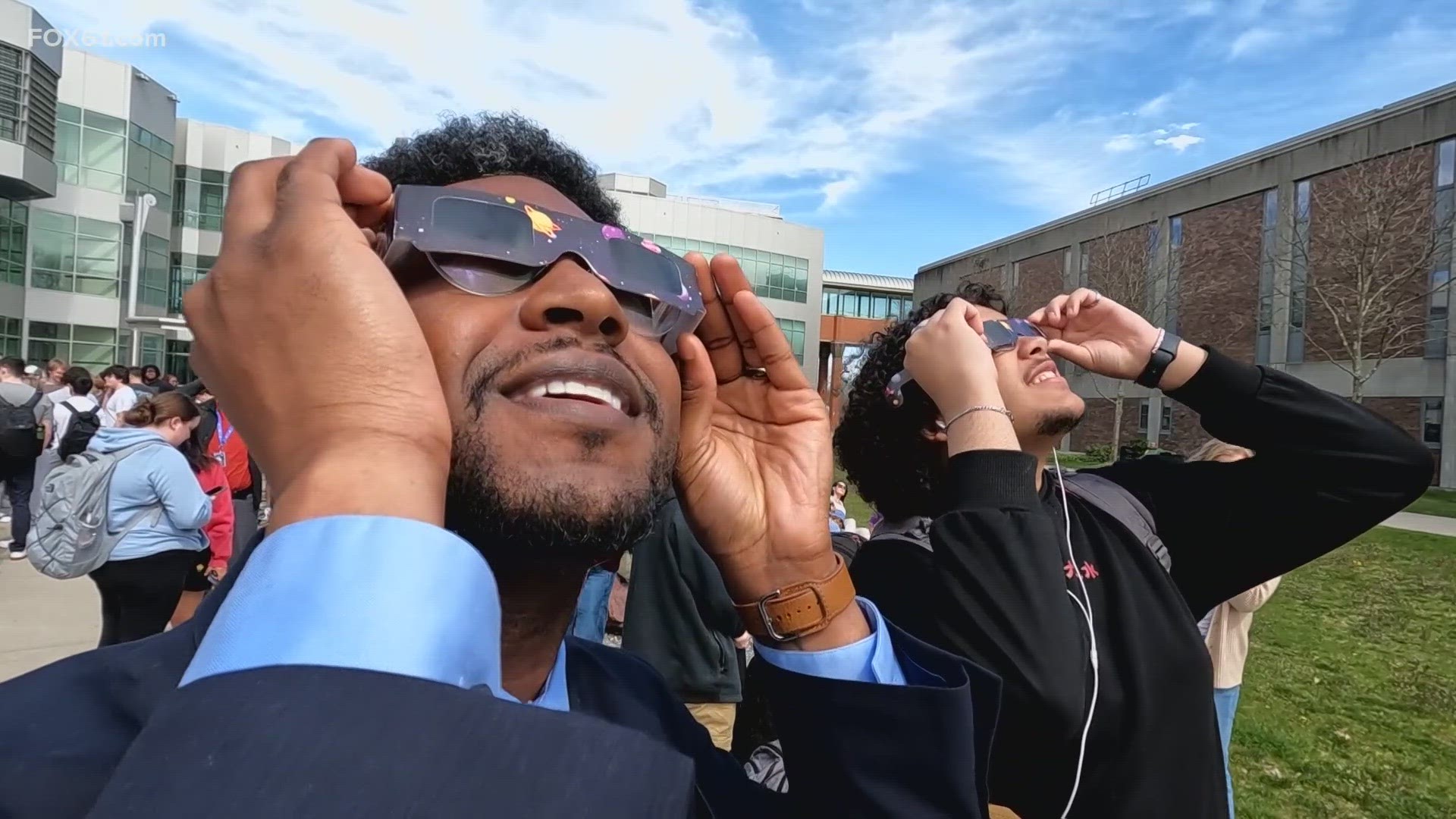 Students, staff, and community members gathered in the Rock Garden and inside the Planetarium for the historic event.