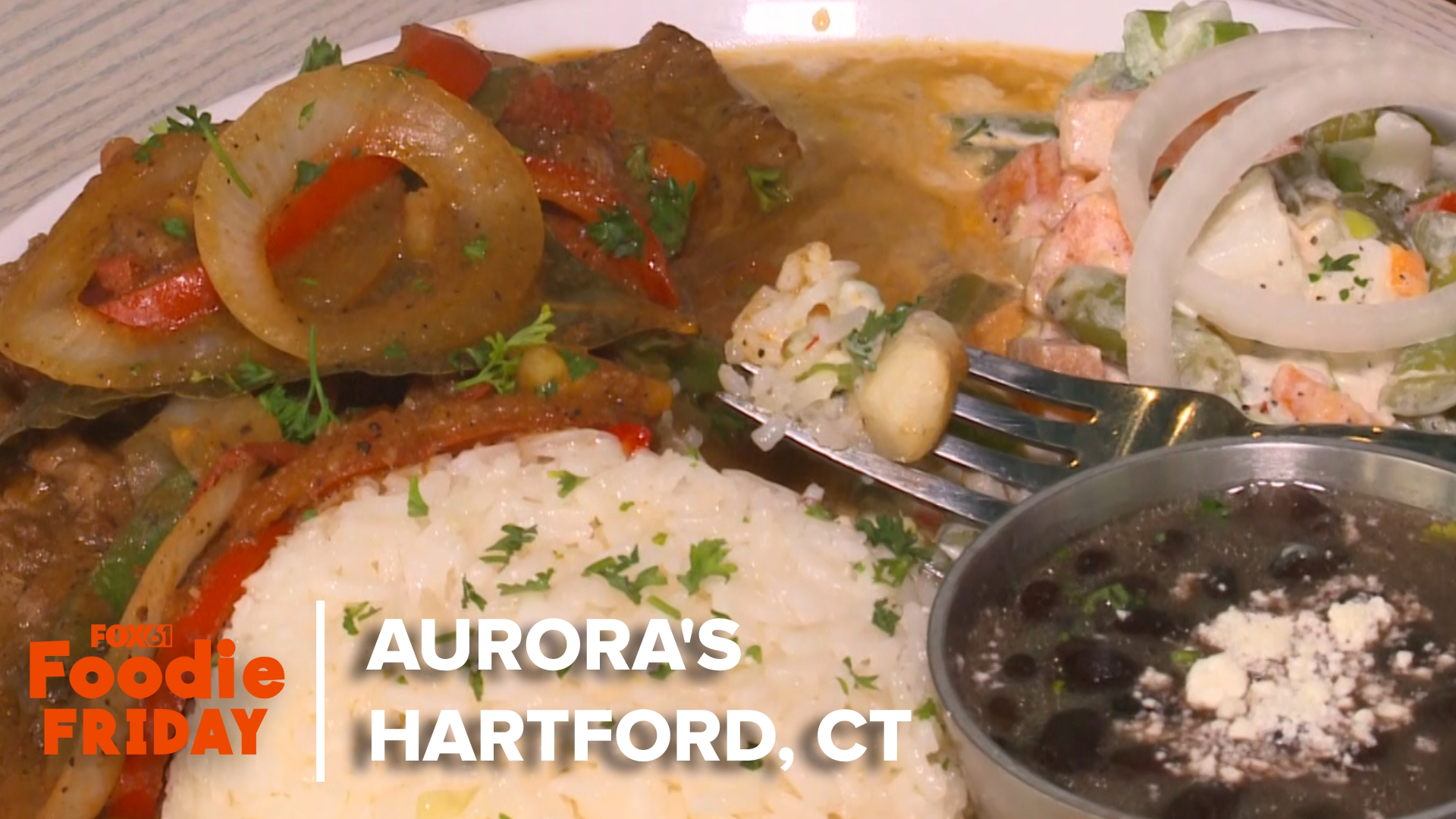 福克斯61频道的马特·斯科特参观了哈特福德国会大道上的极光餐厅，这是一家家庭式经营的餐厅，提供危地马拉美食。