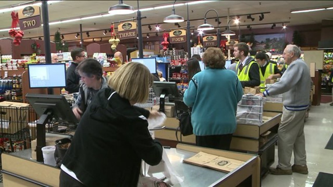 Grocery stores restocking shelves to meet demand