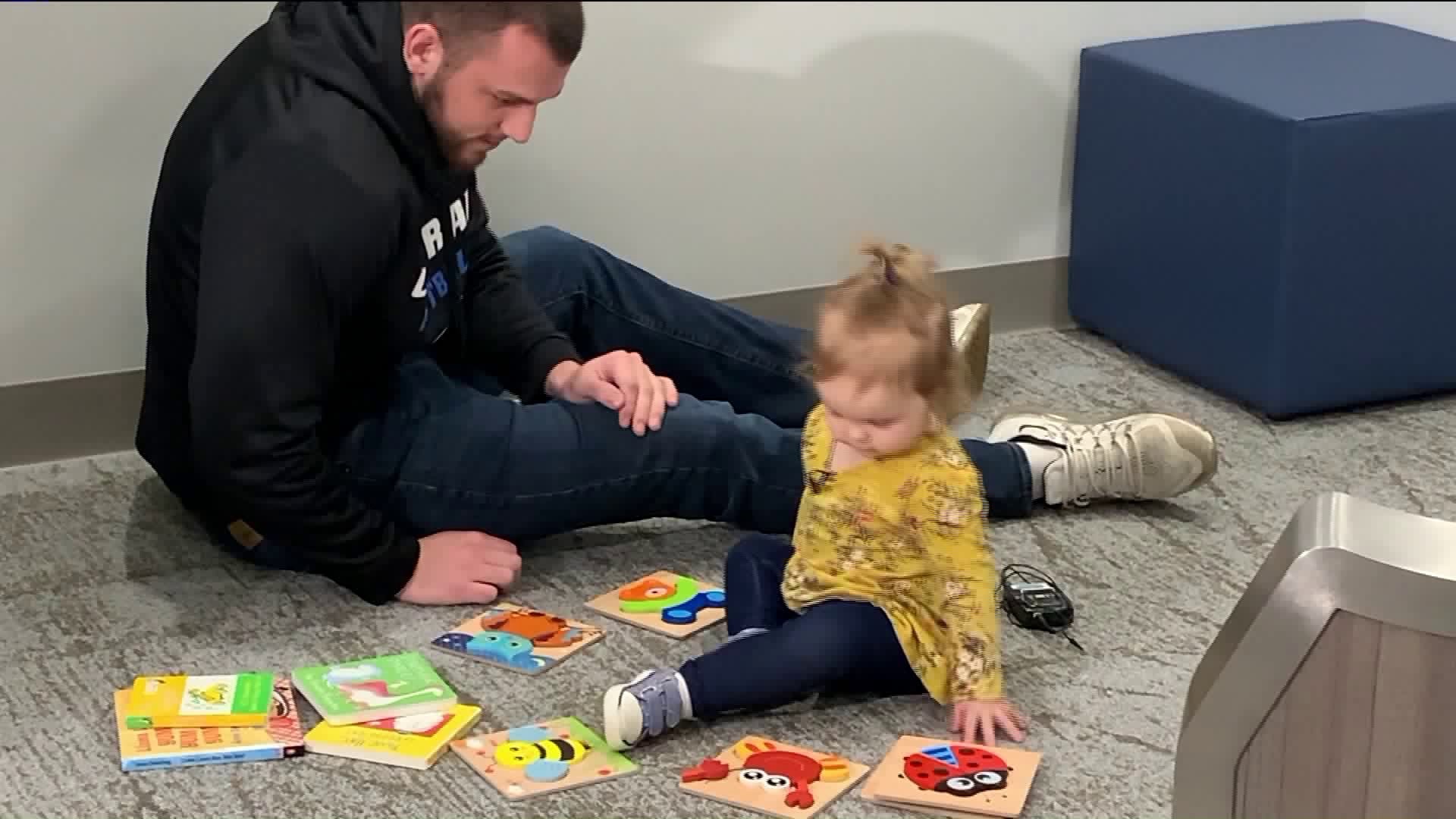 Connecticut football player celebrates birthday of little girl he helped