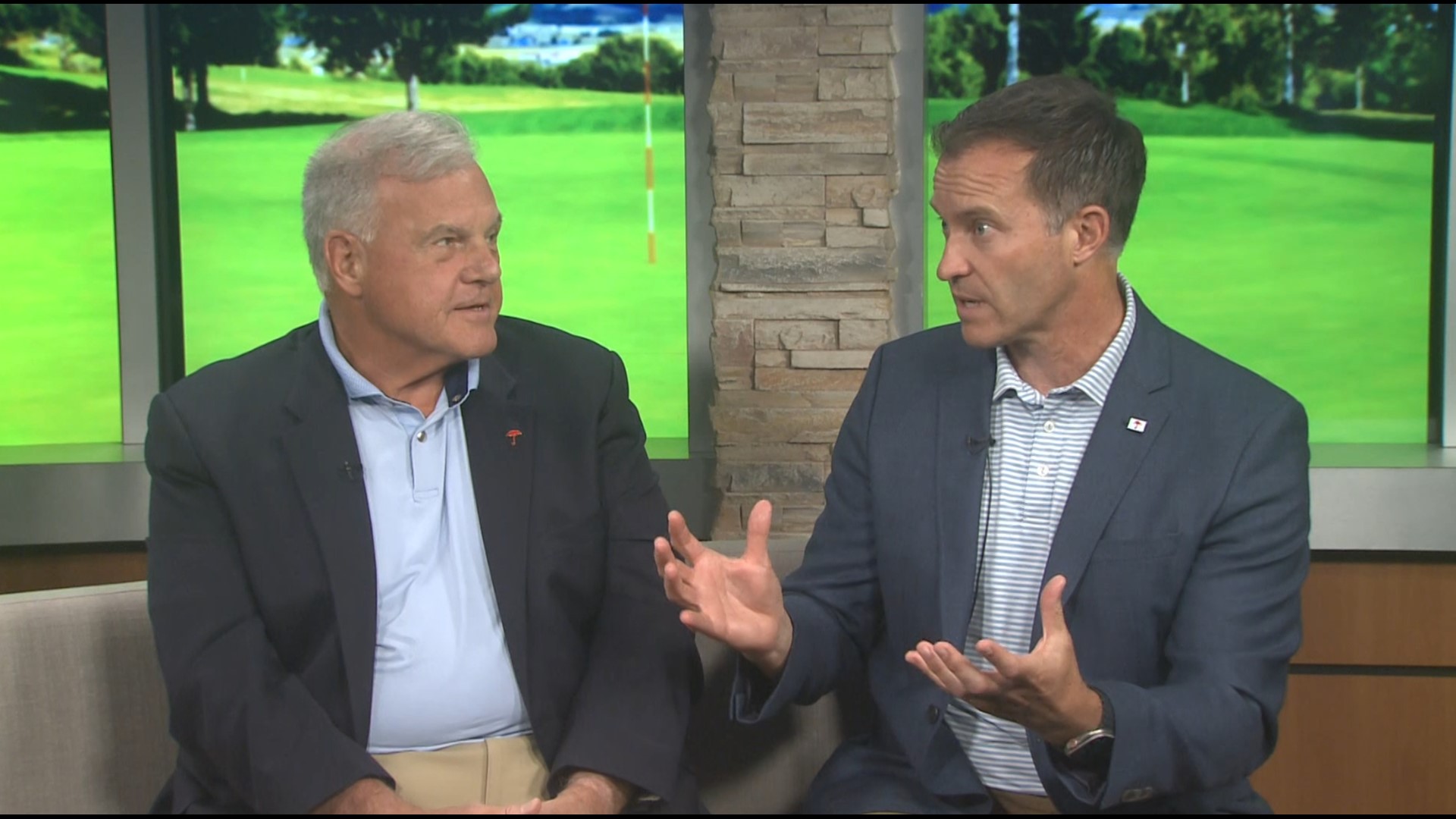 Tournament Director Nathan Grube and Travelers
EVP and Chief Administrative Officer Andy Bessette spoke to Jonah Karp about Rory McIlroy's course criticisms.