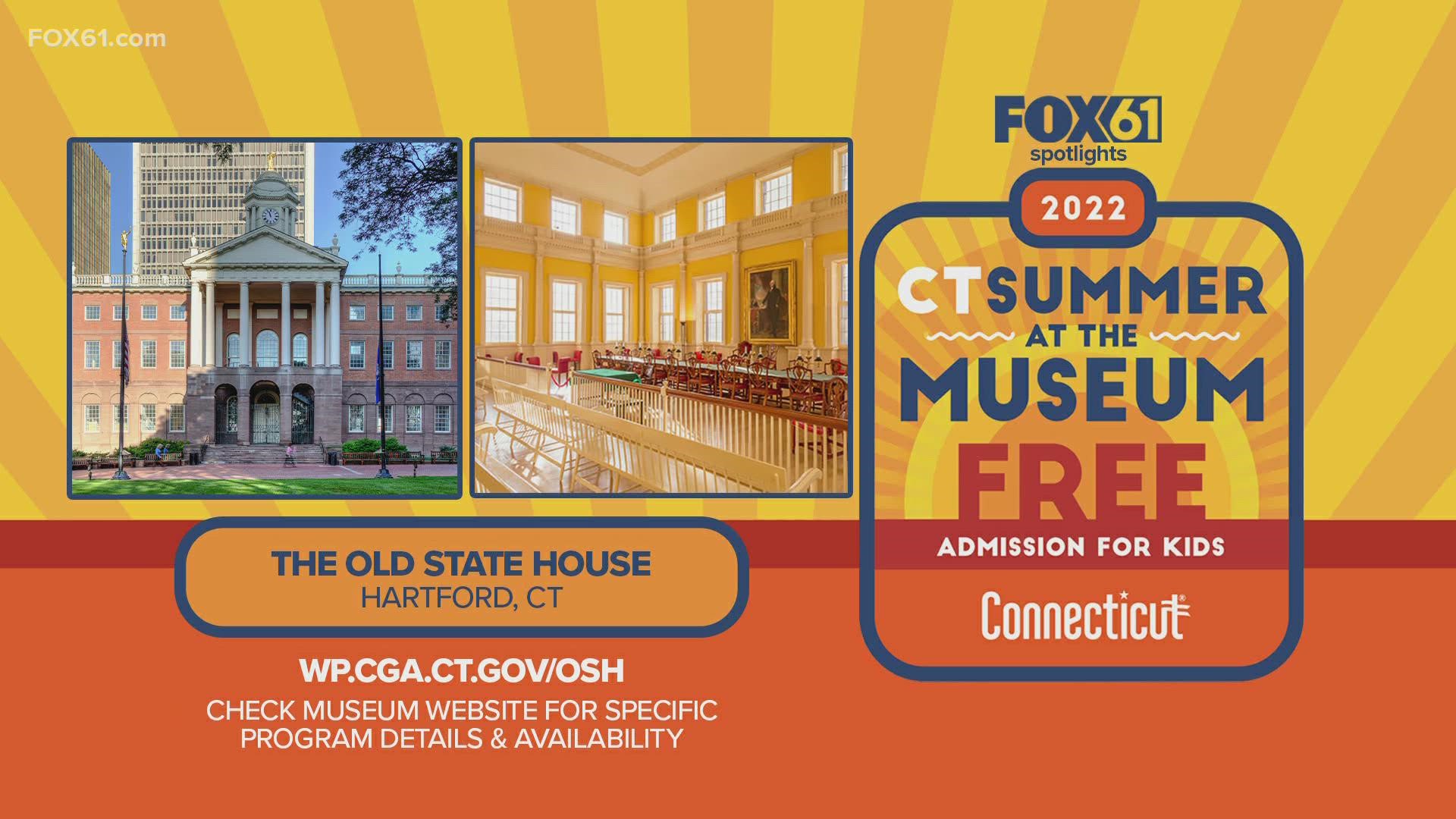 Kids 18 and under can visit The Old State House for free with an adult who is a resident of Connecticut. It runs through Sept. 5.