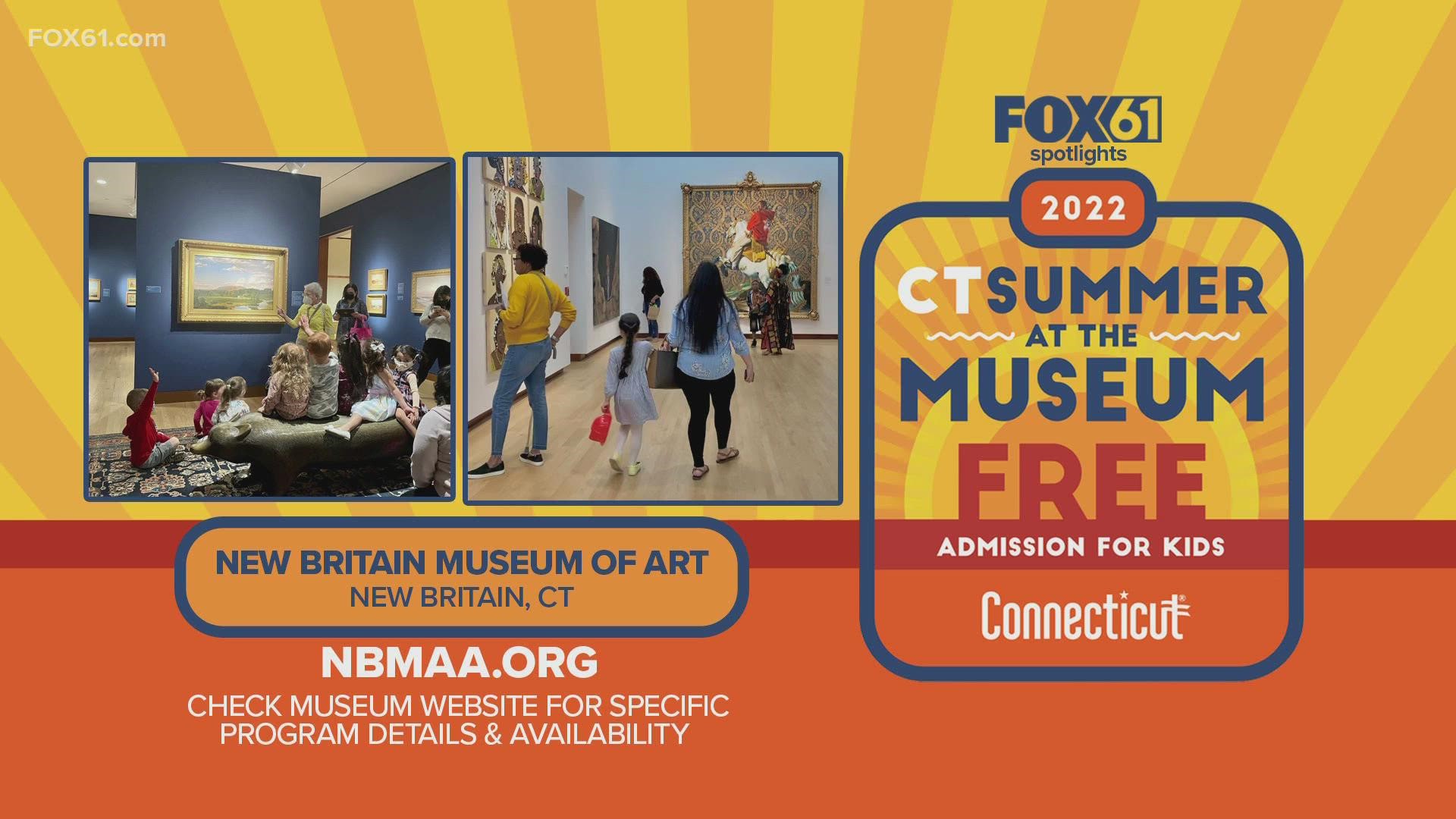 Now through Sept. 5, Connecticut children age 18 and under plus one accompanying adult can visit participating museums free of charge.