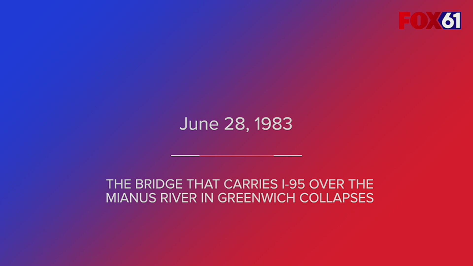 The I-95 bridge collapsed in 1983