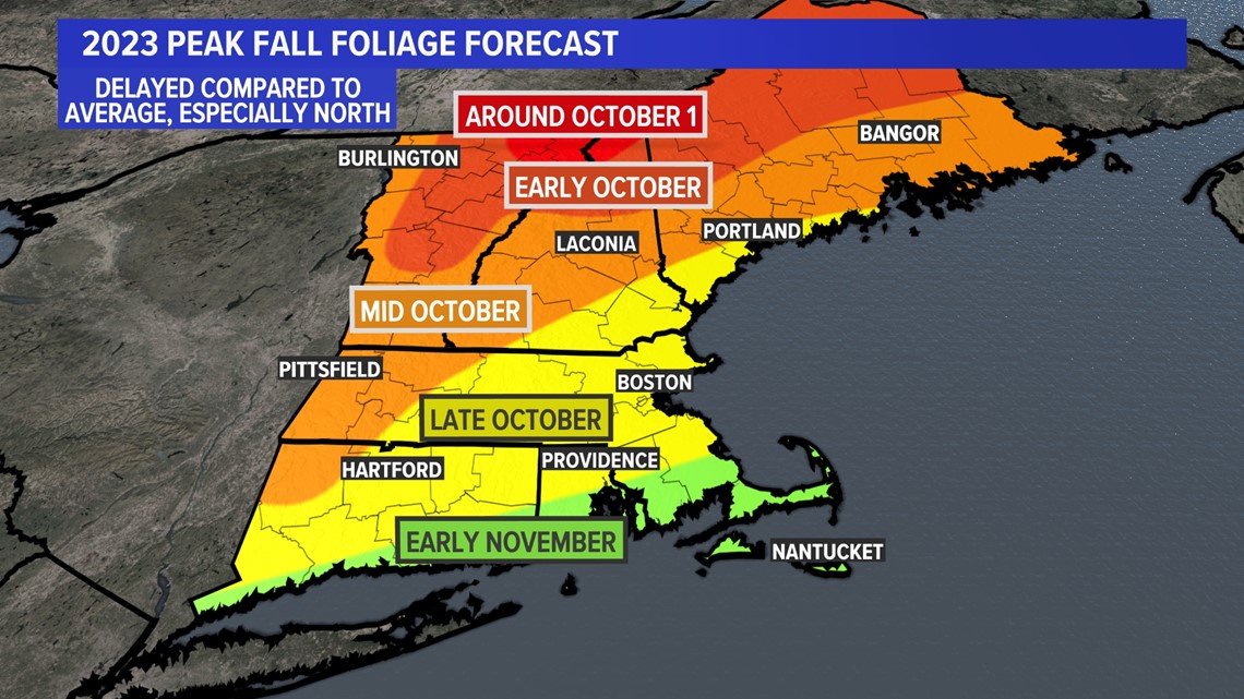 New England Fall Foliage 2024 Predictions Map - Carri Cristin