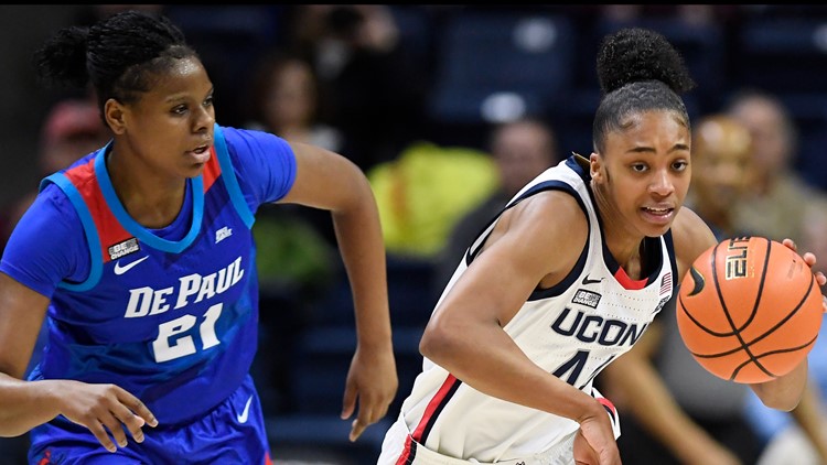 Edwards leads No. 5 UConn to rout of DePaul in makeup game