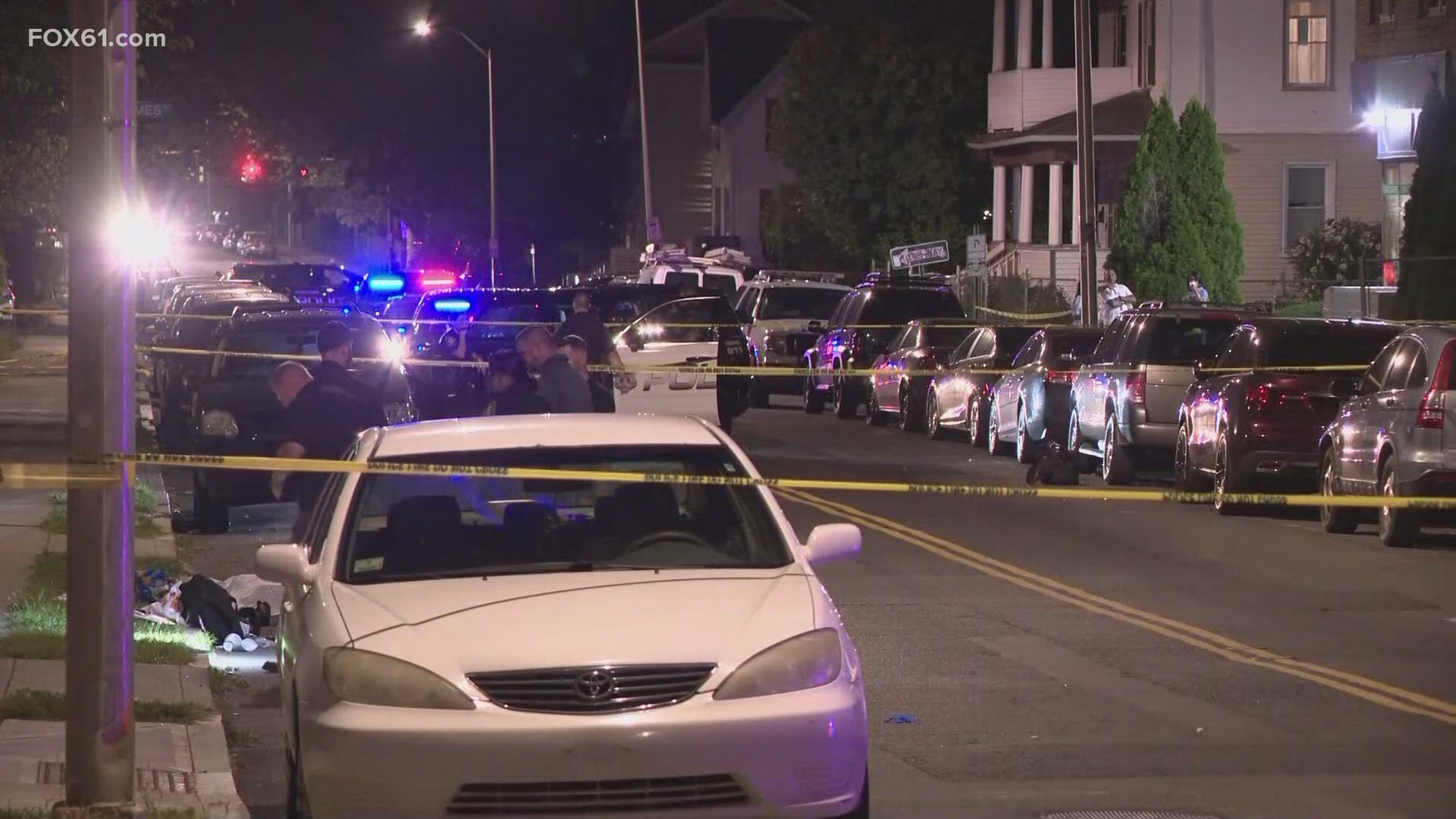 A homicide investigation is underway in Hartford along Capitol Avenue. Police have a portion of the street taped off where they found a body Friday evening.