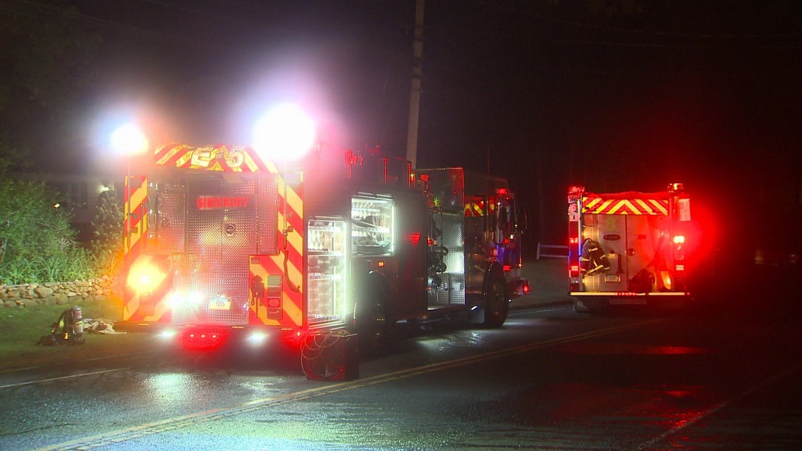 Simsbury Fire 4 burned at firepit