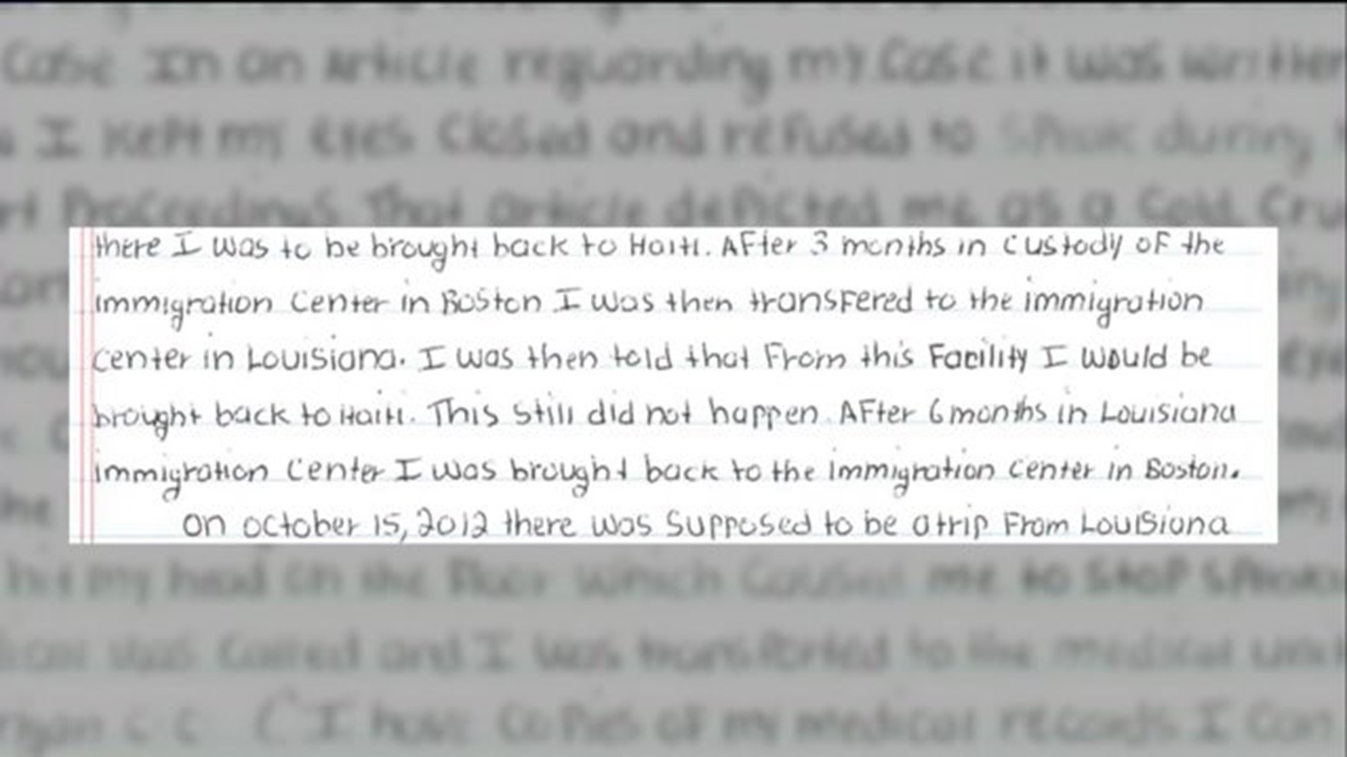 Killer writes letter on why he wasn`t deported