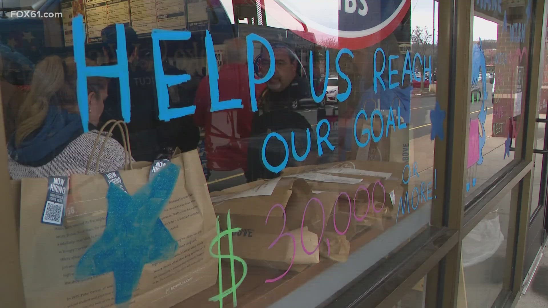 Breaking bread unites, as Jersey Mike's Subs held its annual Day of Giving Wednesday, donating money to Make-A-Wish Connecticut.