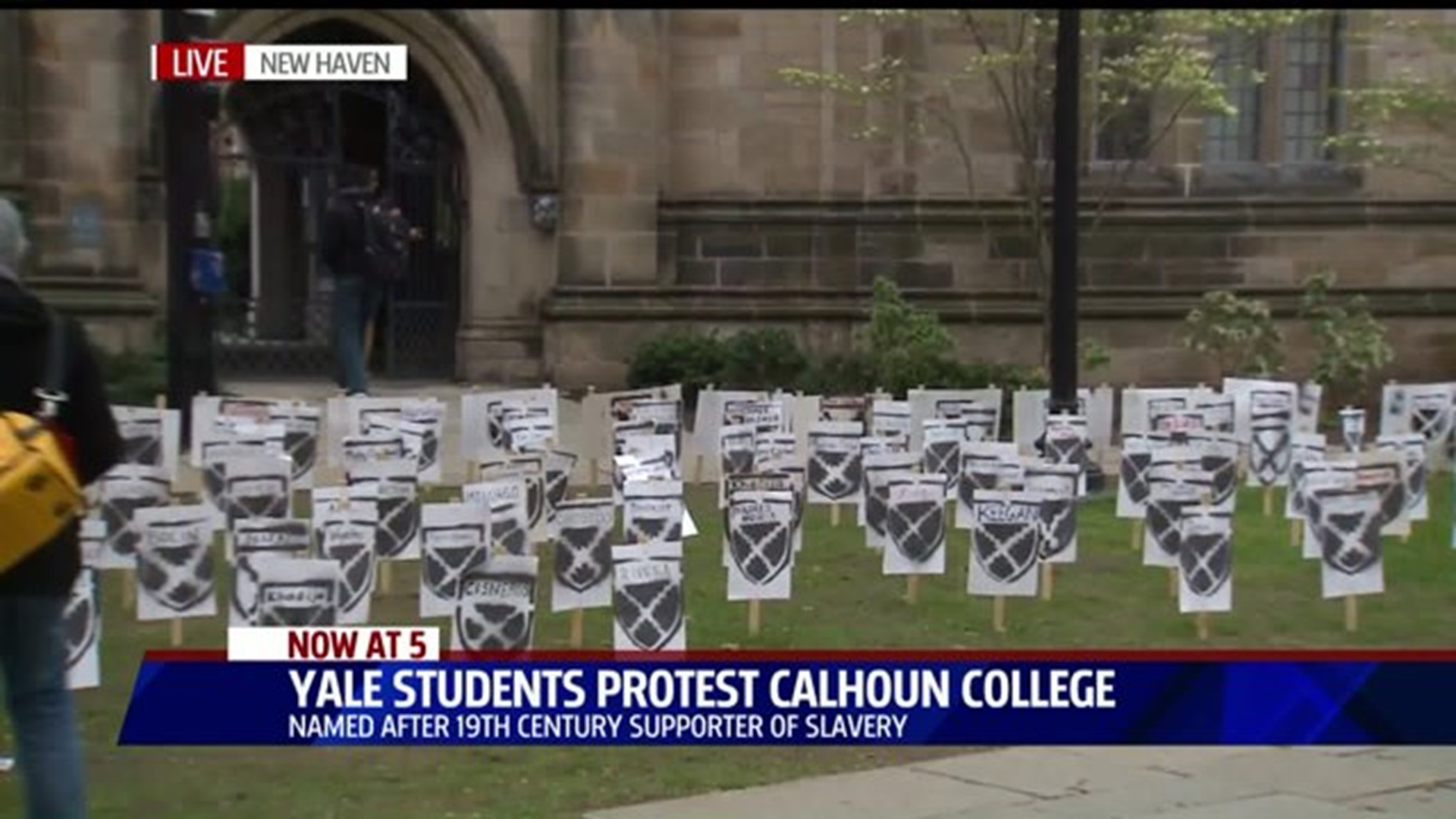 Hundreds of Yale students protest university’s decision on college