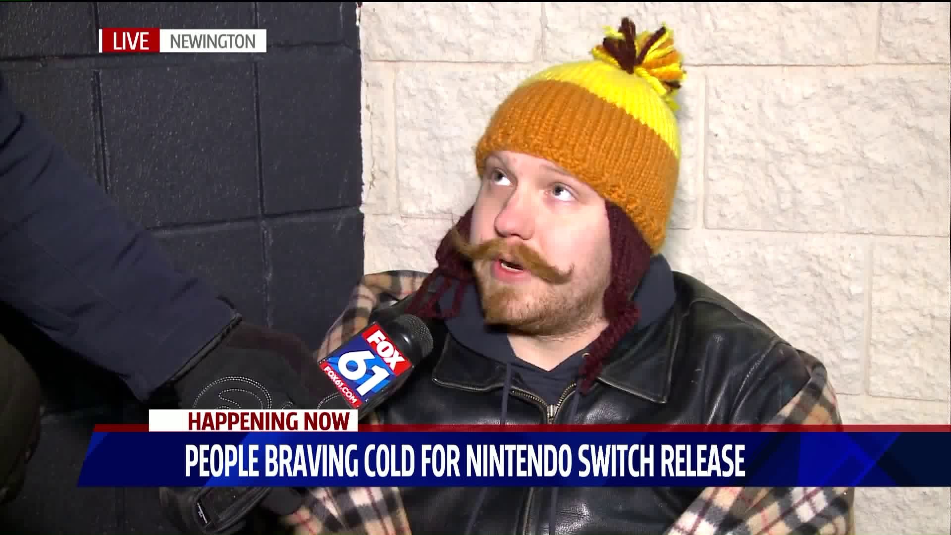 Braving the cold for the Nintendo Switch