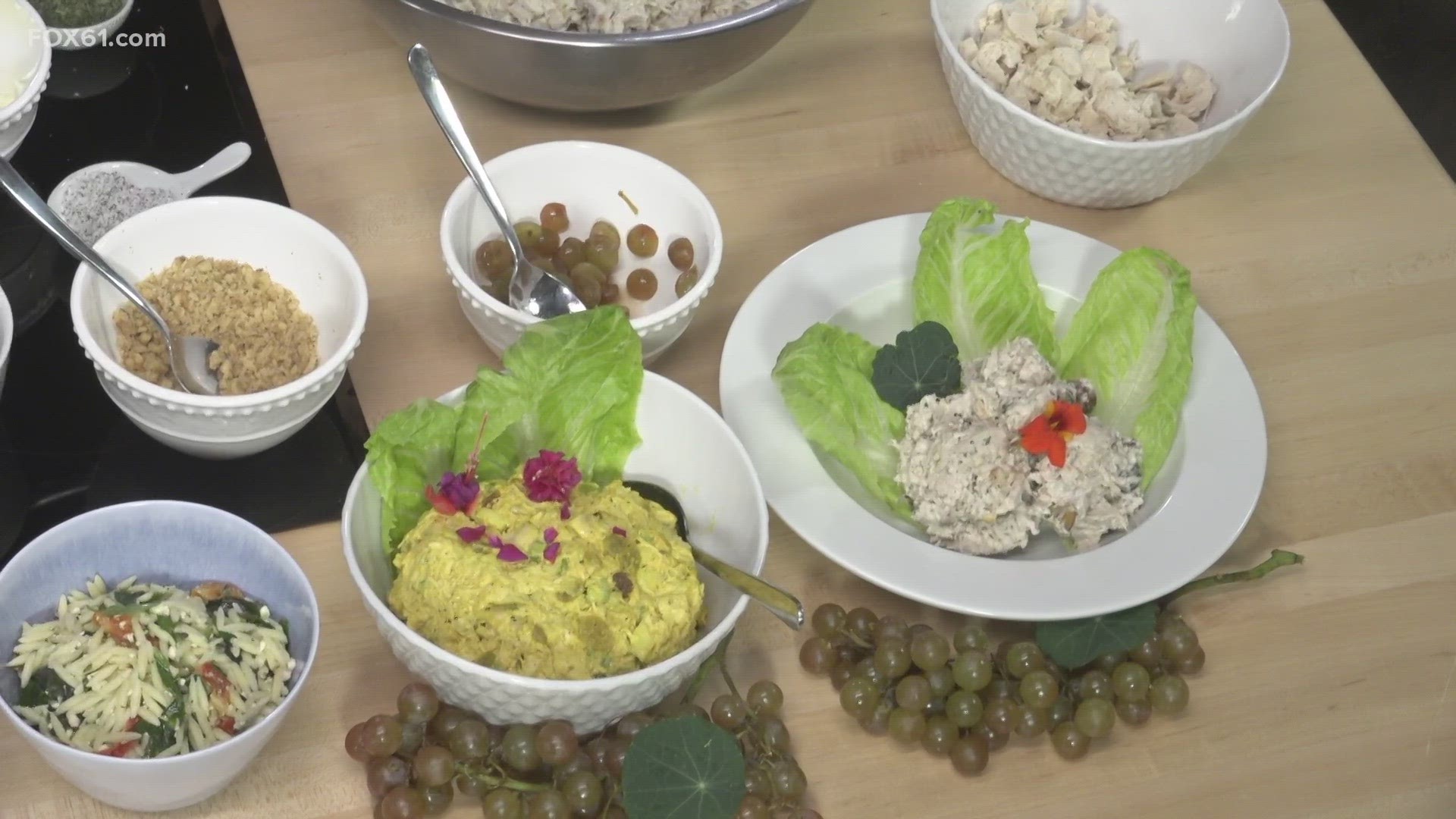 Today's recipe for tarragon chicken salad with grapes and walnuts comes from Café Louise Catering in West Hartford.