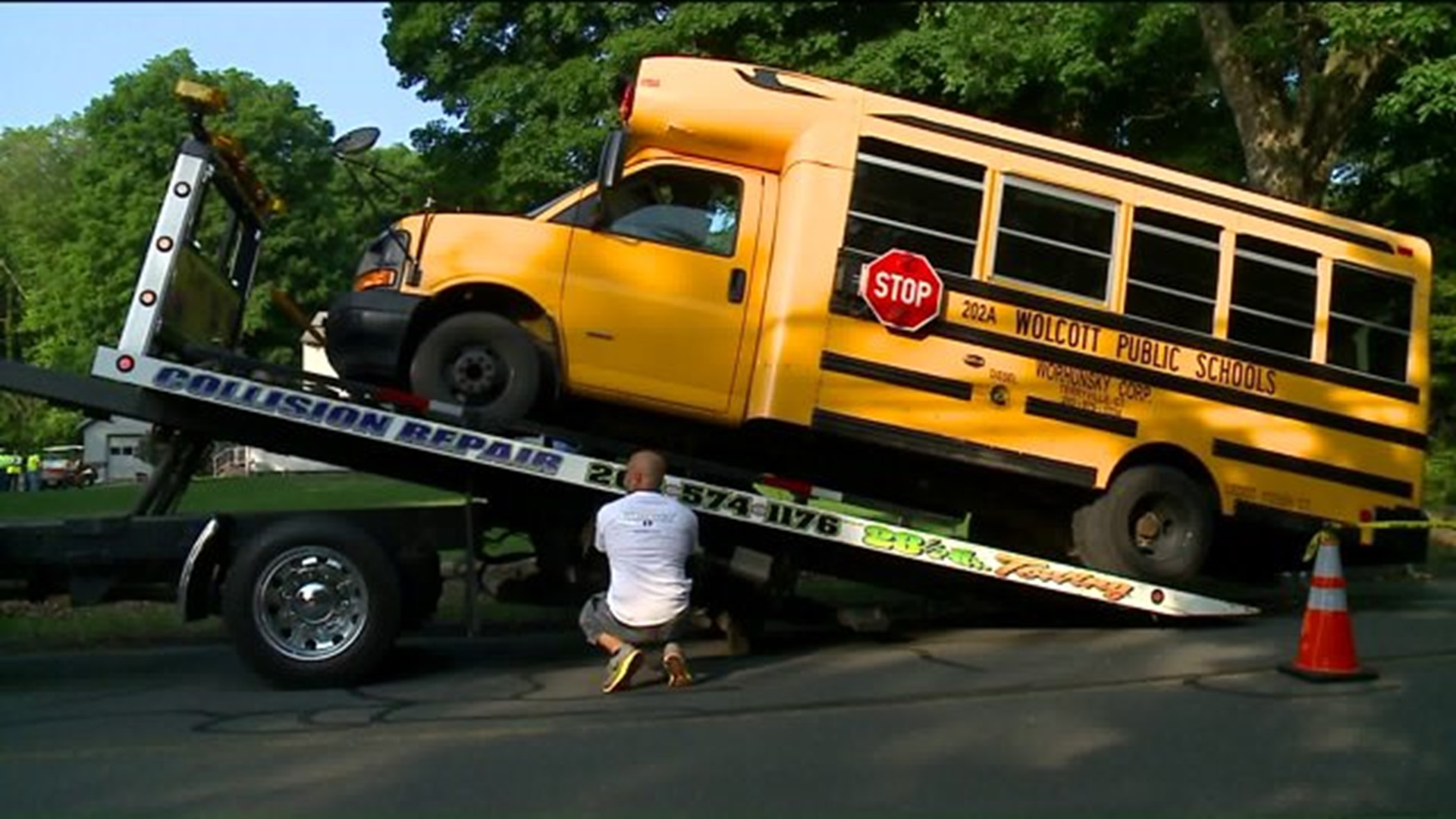 School bus crash leaves two seriously injured in Wolcott