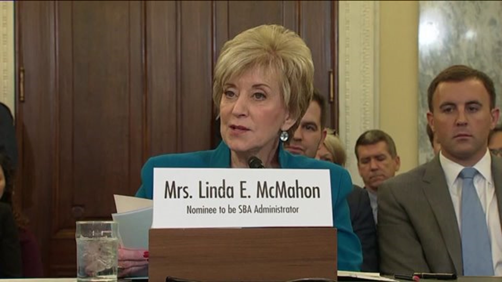 McMahon testifies in confirmation hearing with old foes